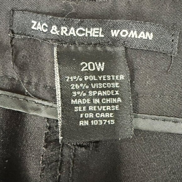 Zac & Rachel Woman Plus Size 20W Black Capri Pants Stretch Studded Hem Accents - Picture 3 of 13